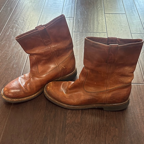 Ralph Lauren Purple Label Tan Engineer Boots